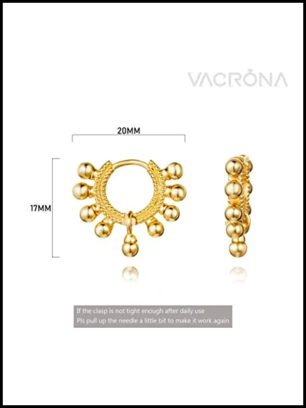 14k Gold Plated Huggie Hoop Earrings for Women - Small Ball Design